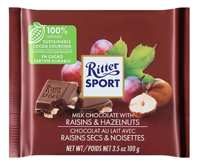 Chocolate con Avellanas y Pasas